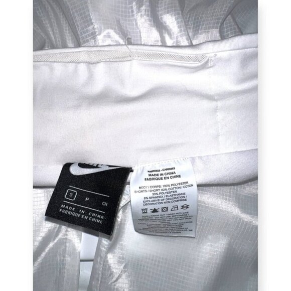 NWOT Nike Woven TECH MESH pull on 2 in 1 shorts track Pants joggers WHITE size S - Picture 9 of 9